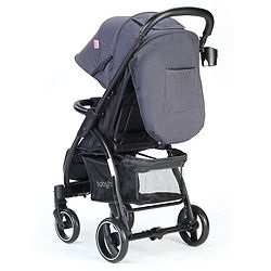Babyhug Imperial Stroller With Foot Cover And Mosquito Net - Dark Grey
