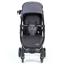 Babyhug Imperial Stroller With Foot Cover And Mosquito Net - Dark Grey
