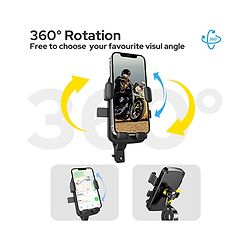 Babyhug Stroller Phone Holder - Black| Easy to Install| 360-Degree Rotatable
