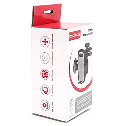 Babyhug Stroller Phone Holder - Black| Easy to Install| 360-Degree Rotatable