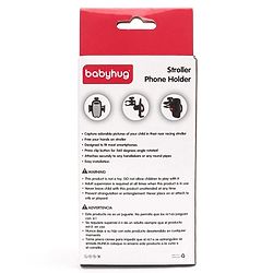 Babyhug Stroller Phone Holder - Black| Easy to Install| 360-Degree Rotatable