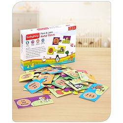 Babyhug 48 Pcs Colorful Match & Learn Animal Babies Puzzle| 24 Animal Mother Babies Combination Montessori Learning and Educational Puzzle for 2-4 Years Kids| Pre-School and Early Learning Gifting Toy| BIS Certified