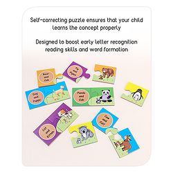 Babyhug 48 Pcs Colorful Match & Learn Animal Babies Puzzle| 24 Animal Mother Babies Combination Montessori Learning and Educational Puzzle for 2-4 Years Kids| Pre-School and Early Learning Gifting Toy| BIS Certified