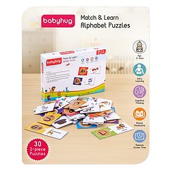 Babyhug 60 Pcs Colorful Match & Learn Capital and Small Alphabet Puzzle| 30 Puzzle Combination Montessori Learning and Educational Puzzle for 2-4 Years Kids| Pre-School and Early Learning Gifting Toy| BIS Certified