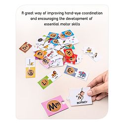Babyhug 60 Pcs Colorful Match & Learn Capital and Small Alphabet Puzzle| 30 Puzzle Combination Montessori Learning and Educational Puzzle for 2-4 Years Kids| Pre-School and Early Learning Gifting Toy| BIS Certified