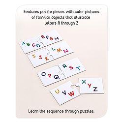 Babyhug 60 Pcs Colorful Match & Learn Capital and Small Alphabet Puzzle| 30 Puzzle Combination Montessori Learning and Educational Puzzle for 2-4 Years Kids| Pre-School and Early Learning Gifting Toy| BIS Certified