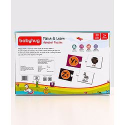 Babyhug 60 Pcs Colorful Match & Learn Capital and Small Alphabet Puzzle| 30 Puzzle Combination Montessori Learning and Educational Puzzle for 2-4 Years Kids| Pre-School and Early Learning Gifting Toy| BIS Certified