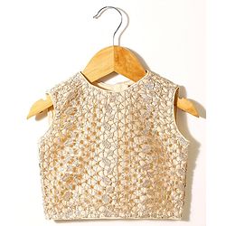 Babyhug Sleeveless Choli & Flared Lehenga Set With Dupatta - Red