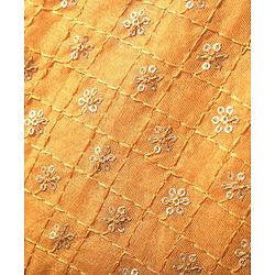 Babyhug Short Sleeves Sequined Choli & Flared Lehenga Set With Dupatta - Pink Orange