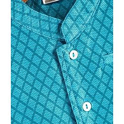 Babyhug Sleeveless Cotton Woven Ethnic Jacket Printed - Blue