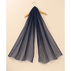 Babyhug Cold Shoulder Choli Lehenga And Dupatta Embroidered - Navy