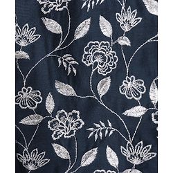 Babyhug Cold Shoulder Choli Lehenga And Dupatta Embroidered - Navy