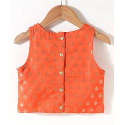 Babyhug Sleeveless Sequined Choli & Flared Lehenga Set With Dupatta - Red
