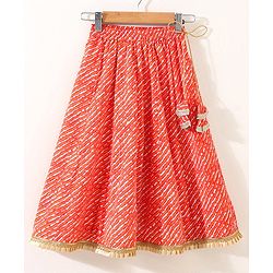 Babyhug Sleeveless Sequined Choli & Flared Lehenga Set With Dupatta - Red
