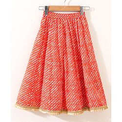 Babyhug Sleeveless Sequined Choli & Flared Lehenga Set With Dupatta - Red