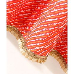Babyhug Sleeveless Sequined Choli & Flared Lehenga Set With Dupatta - Red