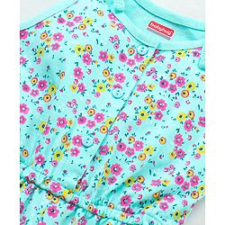 Babyhug 100% Cotton Sleeveless Jumpsuit Floral Print - Multicolor