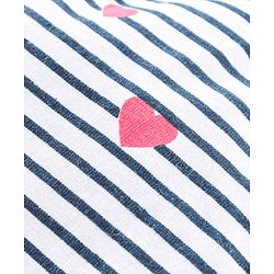 Babyhug 100% Cotton Sleeveless Jumpsuit Heart & Stripes Print - Multicolor