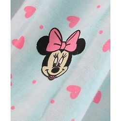 Babyhug 100% Cotton Sleeveless Frock With Headband Minnie Mouse Print - Blue