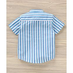 Babyhug Half Sleeves Cotton Striped Shirt - Blue
