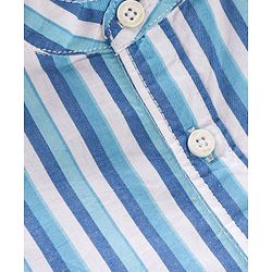 Babyhug Half Sleeves Cotton Striped Shirt - Blue