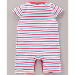 Babyhug 100% Cotton Short Cap Sleeves Rompers Stripe & Strawberry Print Pack Of 2 - Multicolor
