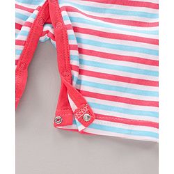 Babyhug 100% Cotton Short Cap Sleeves Rompers Stripe & Strawberry Print Pack Of 2 - Multicolor