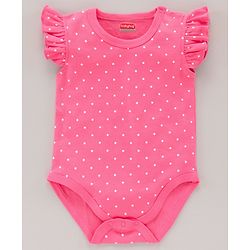 Babyhug 100% Cotton Short Cap Frill Sleeves Onesies Pack of 3 - Multicolor