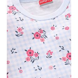 Babyhug 100% Cotton Short Cap Frill Sleeves Onesies Pack of 3 - Multicolor