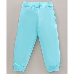 Babyhug Full Length Track Pant Text Printed- Sky Blue