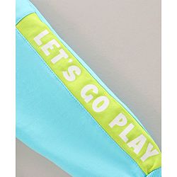 Babyhug Full Length Track Pant Text Printed- Sky Blue