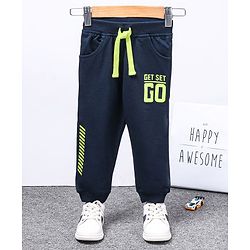 Babyhug Full Length Printed Track Pants - Navy