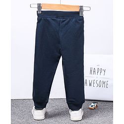 Babyhug Full Length Printed Track Pants - Navy