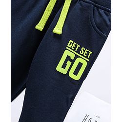 Babyhug Full Length Printed Track Pants - Navy