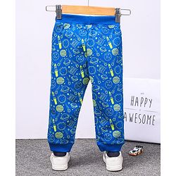 Babyhug Full Length Printed Track Pants - Blue