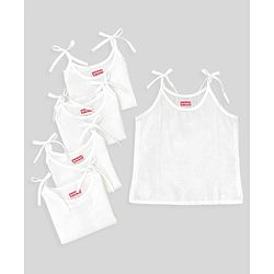 Babyhug 100% Cotton Sleeveless Jhabla Solid Pack of 5 - White