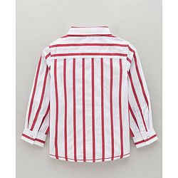 Babyhug Cotton Woven Full Sleeves Striped Reversible Shirt - Blue Red