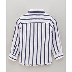 Babyhug Cotton Woven Full Sleeves Striped Reversible Shirt - Blue Red