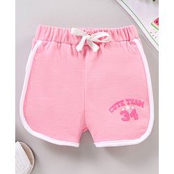 Babyhug Shorts Text Applique - Pink