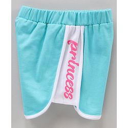 Babyhug Knit Shorts Placement Print- Blue