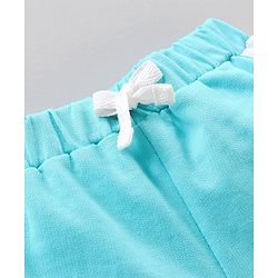Babyhug Knit Shorts Placement Print- Blue