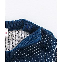 Babyhug Full Sleeves Knit Sweater Intarsia Design - Navy Blue