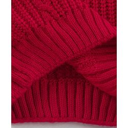 Babyhug Full Sleeves Cable Knit Sweater - Red