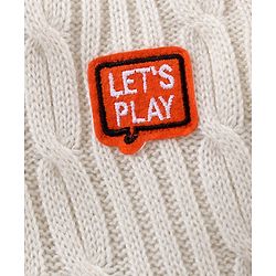 Babyhug Full Sleeves Cable Knit Sweater - White