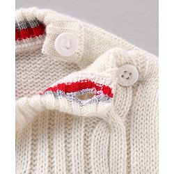 Babyhug Full Sleeves Cable Knit Sweater - White