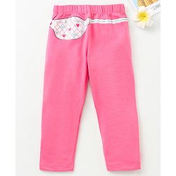Babyhug Knitted Full Length Leggings Printed - Pink