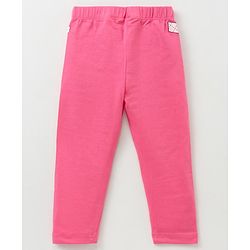 Babyhug Knitted Full Length Leggings Printed - Pink