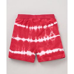 Babyhug Cotton Shorts Tie & Dye Print- Red