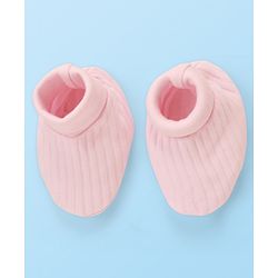 Babyhug 100% Cotton Cap Mitten & Booties Set Solid & Embroidered Blue - Diameter 14 cm