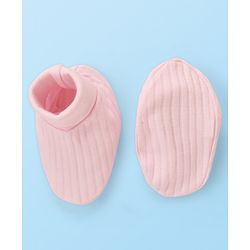 Babyhug 100% Cotton Cap Mitten & Booties Set Solid & Embroidered Blue - Diameter 14 cm